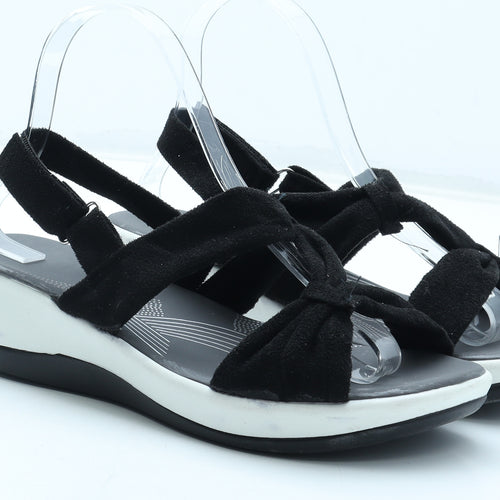 Preworn Womens Black Polyester Strappy Sandal UK - Estimated UK Size 5