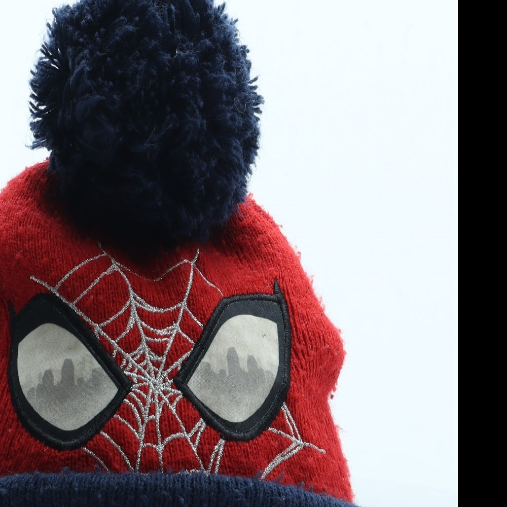 Marvel Boys Multicoloured Acrylic Bobble Hat One Size - Spiderman
