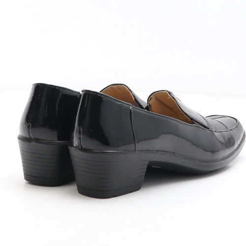 Shoe Zone Womens Black Synthetic Slip On Casual UK