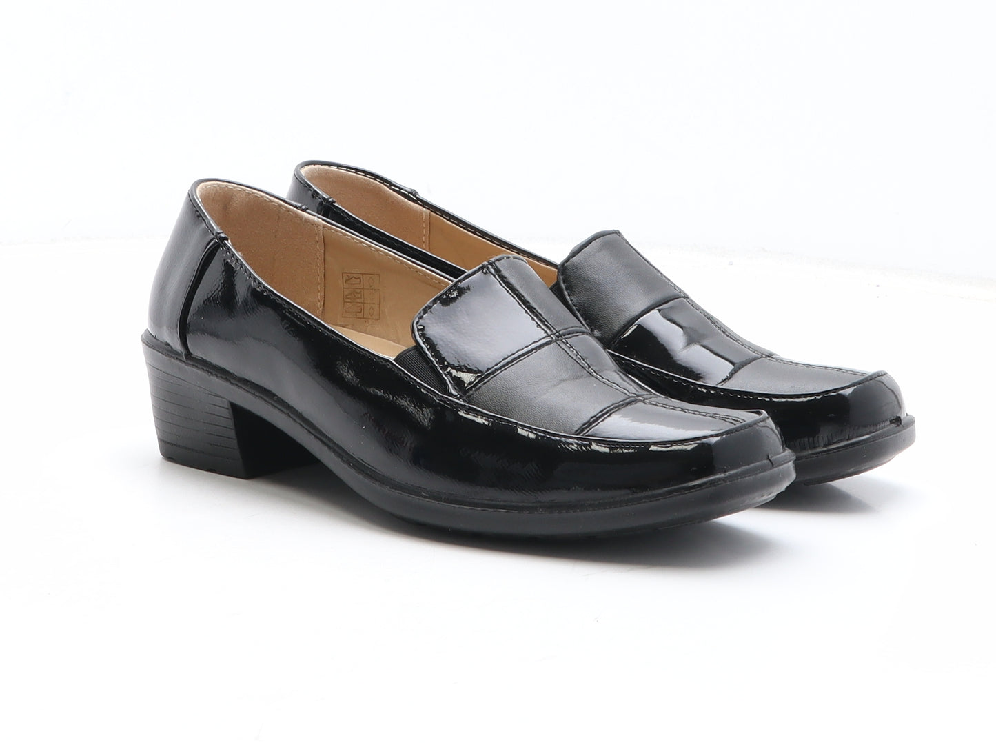 Shoe Zone Womens Black Synthetic Slip On Casual UK