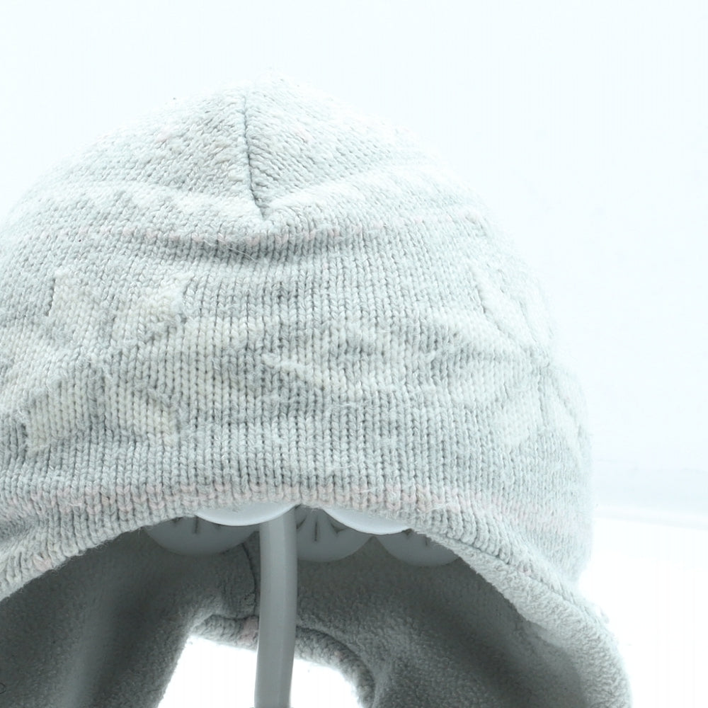 Primark Girls Grey Fair Isle Acrylic Winter Hat Size S