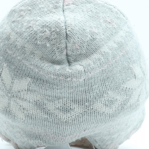 Primark Girls Grey Fair Isle Acrylic Winter Hat Size S