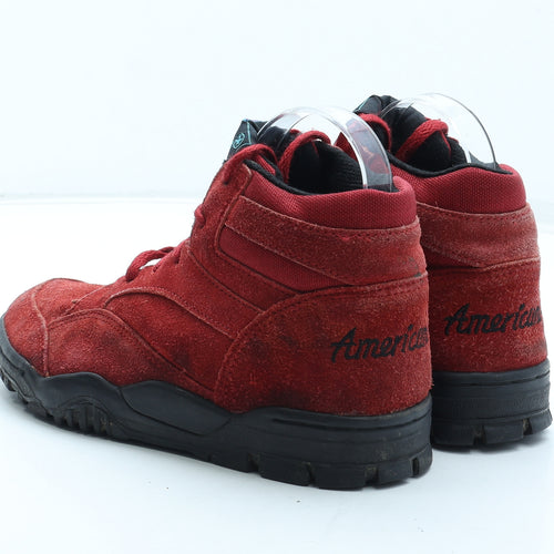 Americano Womens Red Leather Trainer UK