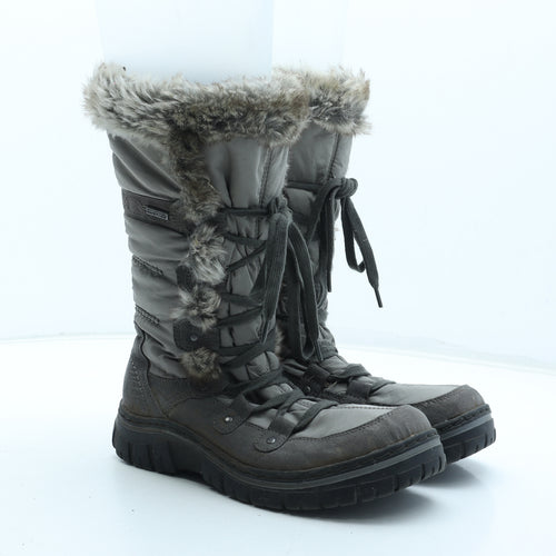 Duo-Tex Womens Grey Polyester Snow Boot Boot UK