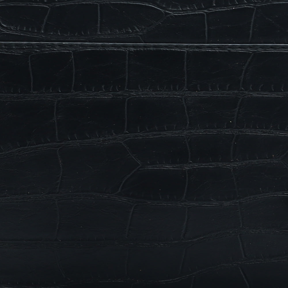 Atmosphere Womens Black Polyurethane Clutch Size Small - Croc Texture
