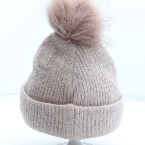 NEXT Girls Pink Acrylic Bobble Hat Size S - Size 7-10 Years