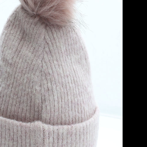 NEXT Girls Pink Acrylic Bobble Hat Size S - Size 7-10 Years