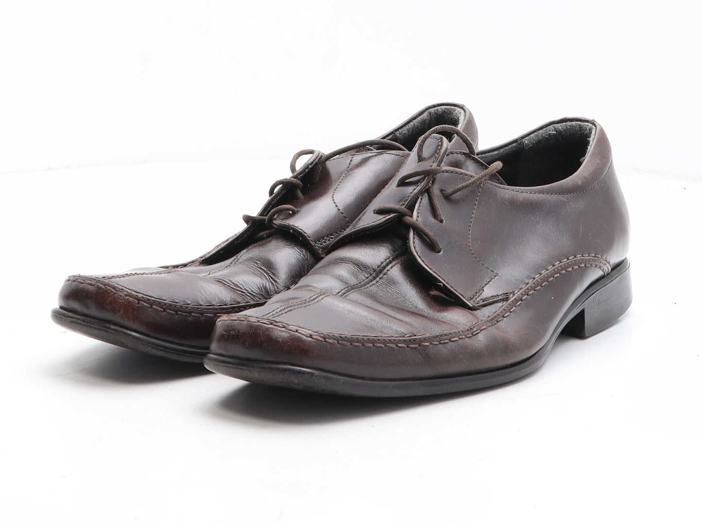 Clarks Mens Brown Herringbone Leather Oxford Dress UK 8