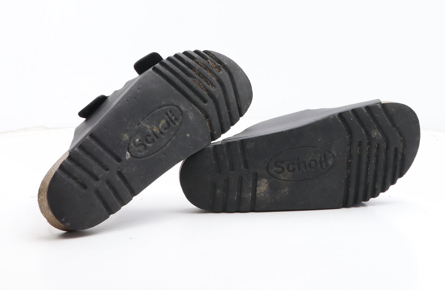 Scholl Womens Black Leather Slip On Sandal UK
