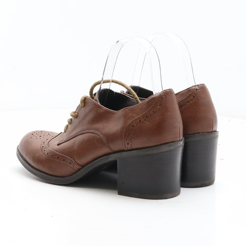 OFFICE Womens Brown Synthetic Slip On Boot UK - Brogue Style