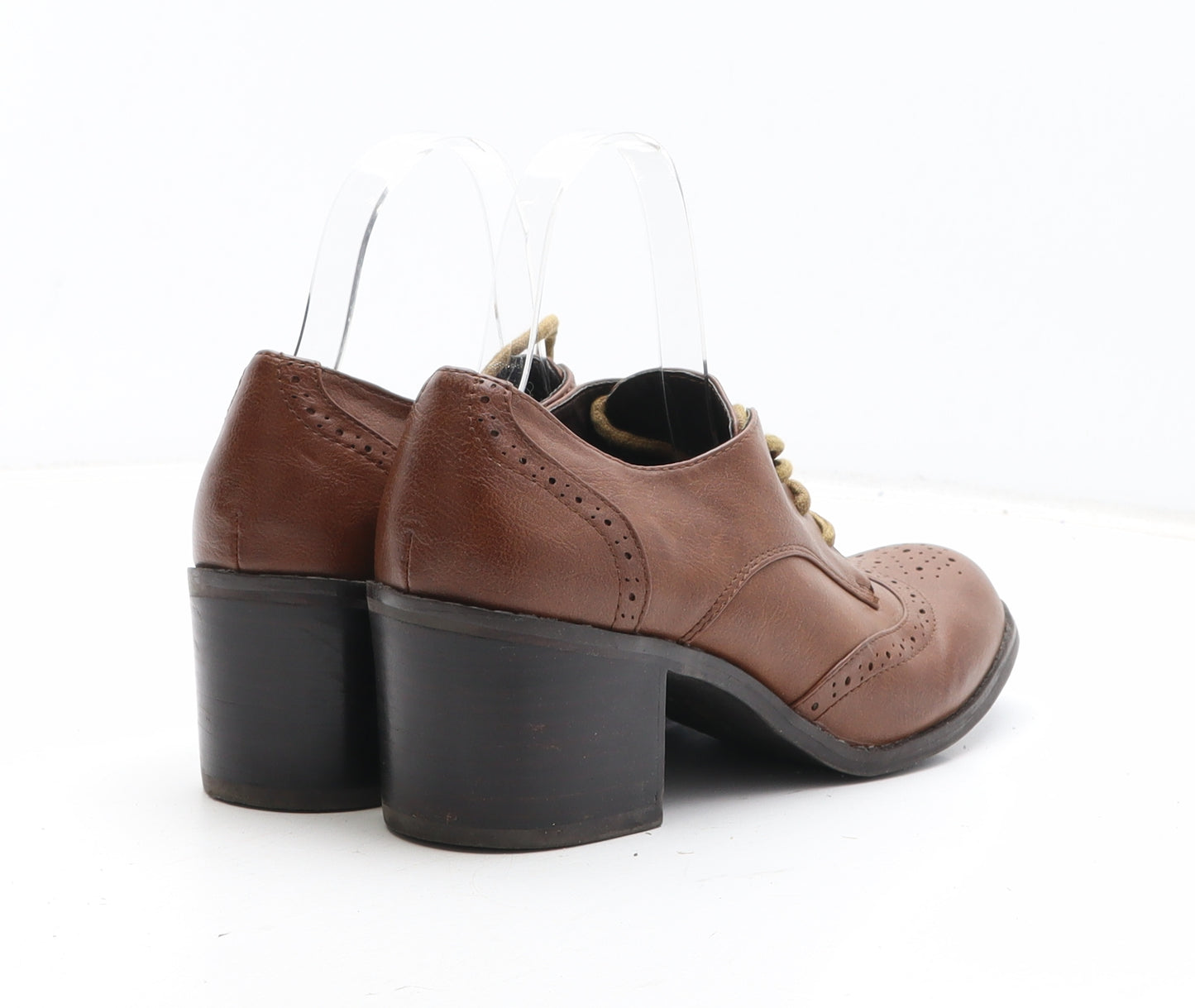 OFFICE Womens Brown Synthetic Slip On Boot UK - Brogue Style