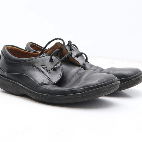 Clarks Mens Black Leather Oxford Casual UK 6