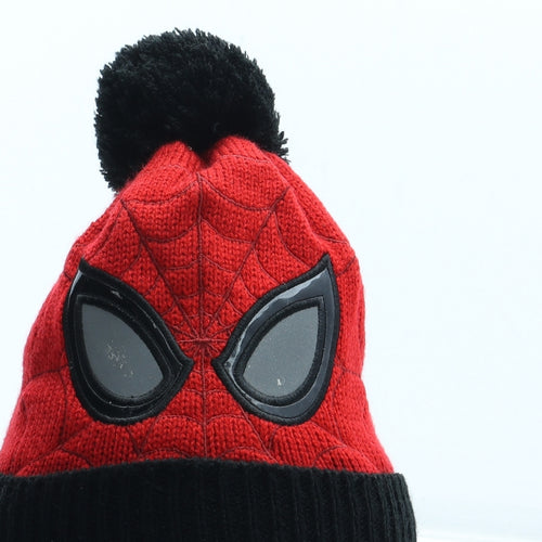Primark Boys Red Acrylic Bobble Hat Size S - Spiderman