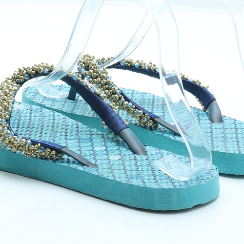 Chinelas Womens Blue Rubber Thong Sandal UK - UK Size 4-5