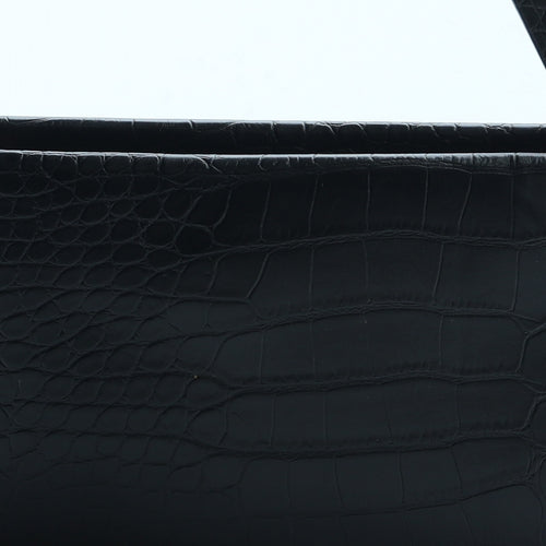 H&M Womens Black Polyurethane Crossbody Size Small - Croc Texture