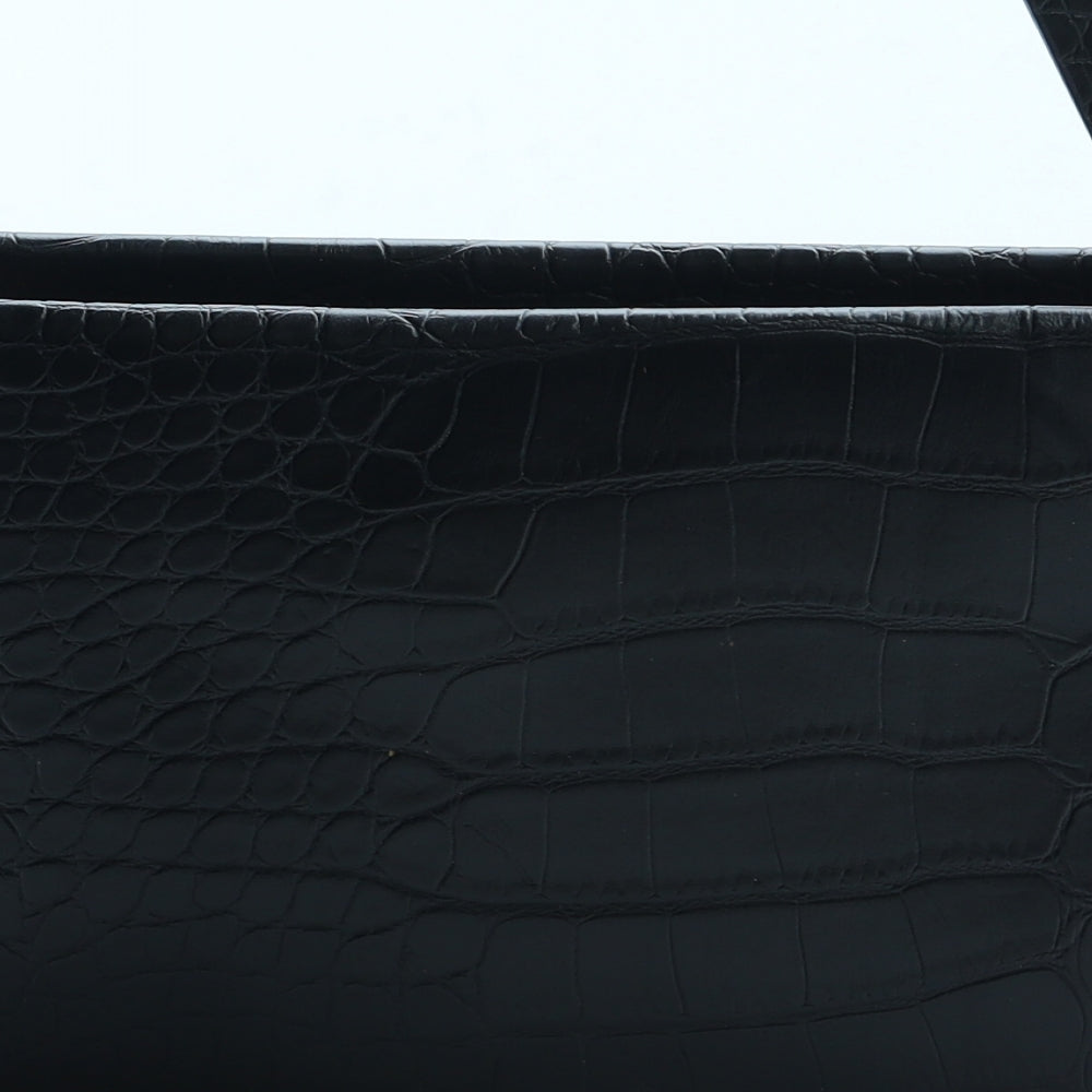 H&M Womens Black Polyurethane Crossbody Size Small - Croc Texture