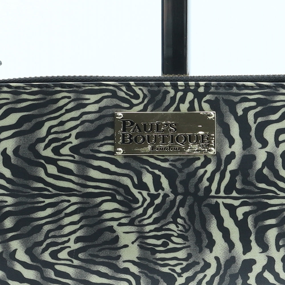 Paul's Boutique Womens Black Animal Print Polyurethane Clutch Size Small - Tiger Pattern