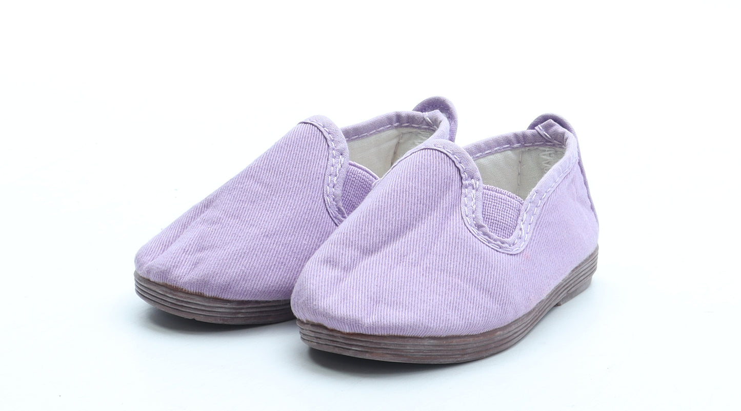 Flossy Style Girls Purple Polyester Slip On Casual UK 2.5 19