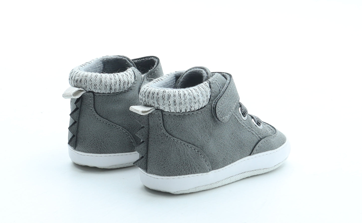 F&F Boys Grey Polyester Sneaker Trainer UK 0-6 Months