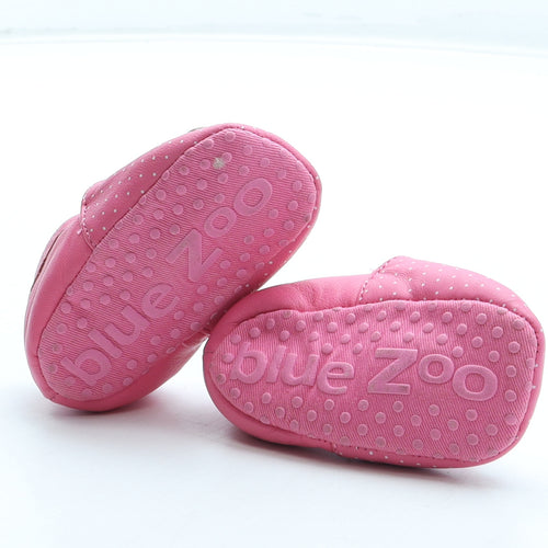 Blue Zoo Girls Pink Polka Dot Polyurethane Slip On Casual UK 0-6 Months - Rabbit