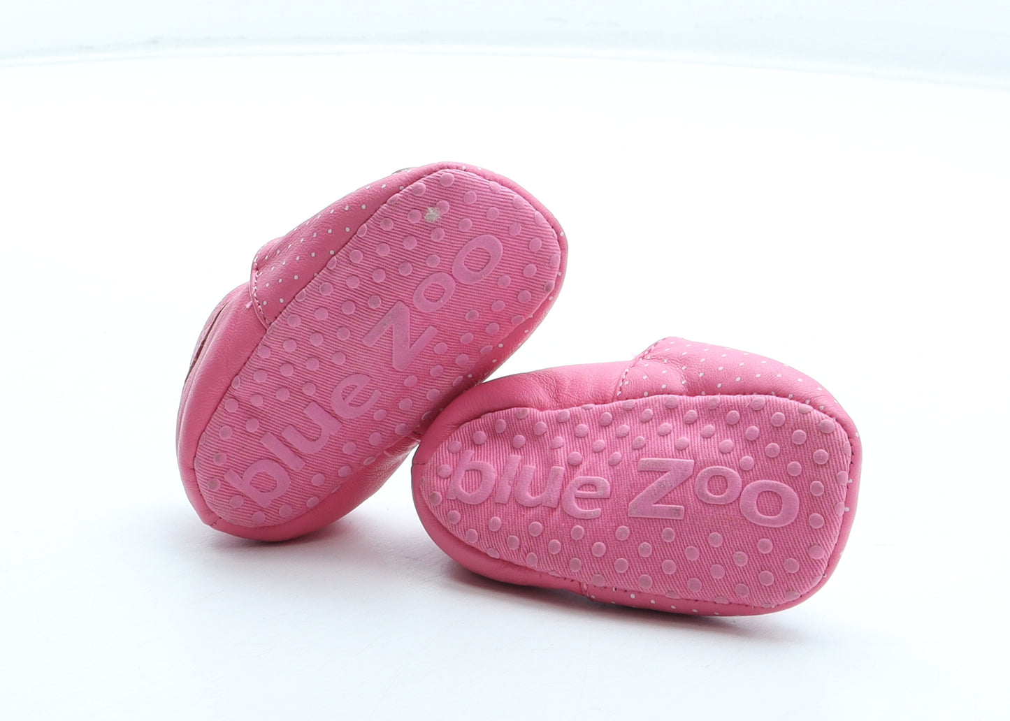 Blue Zoo Girls Pink Polka Dot Polyurethane Slip On Casual UK 0-6 Months - Rabbit