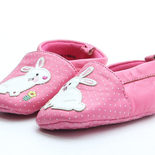 Blue Zoo Girls Pink Polka Dot Polyurethane Slip On Casual UK 12-18 Months - Rabbit