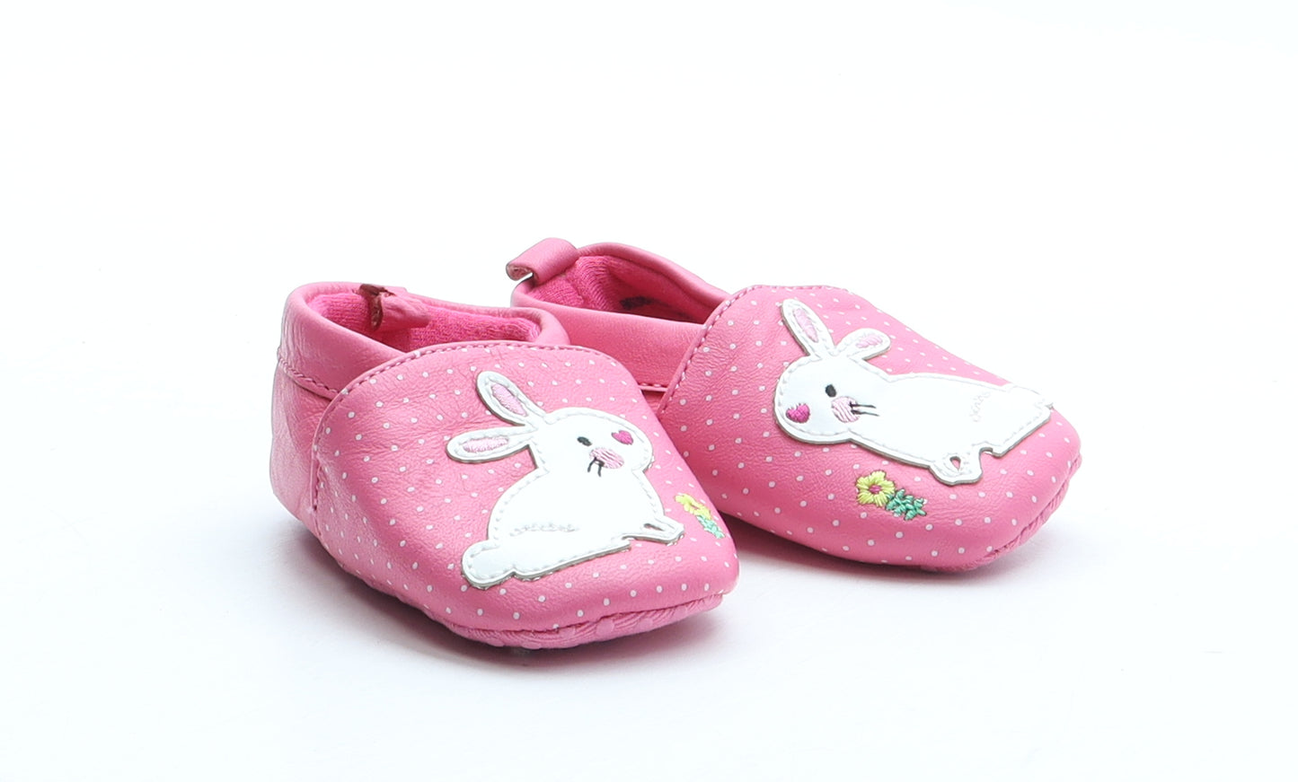 Blue Zoo Girls Pink Polka Dot Polyurethane Slip On Casual UK 12-18 Months - Rabbit