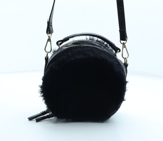 Accessorize Womens Black Polyurethane Hobo Bag Size Small