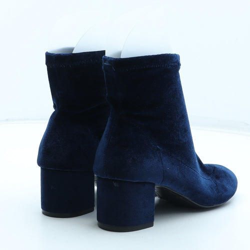 Pull&Bear Womens Blue Polyester Sock Boot UK