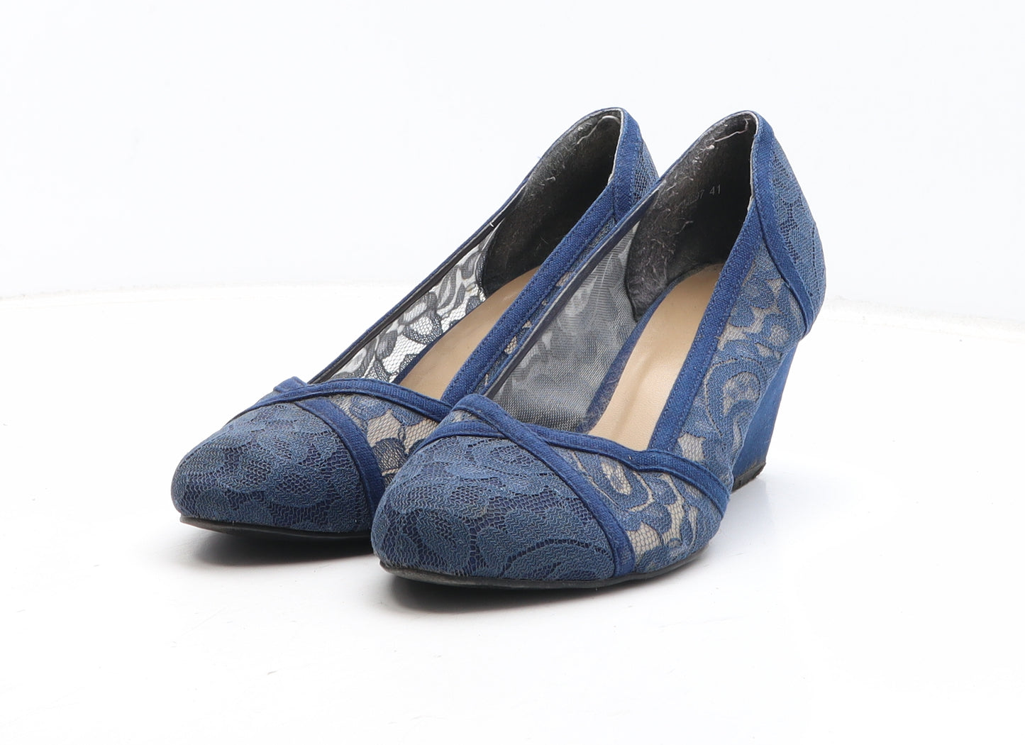 New Look Womens Blue Geometric Synthetic Court Heel UK