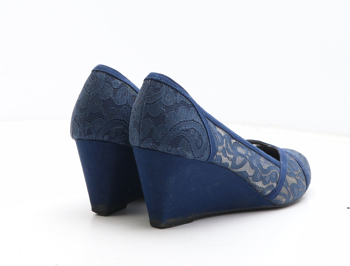 New Look Womens Blue Geometric Synthetic Court Heel UK