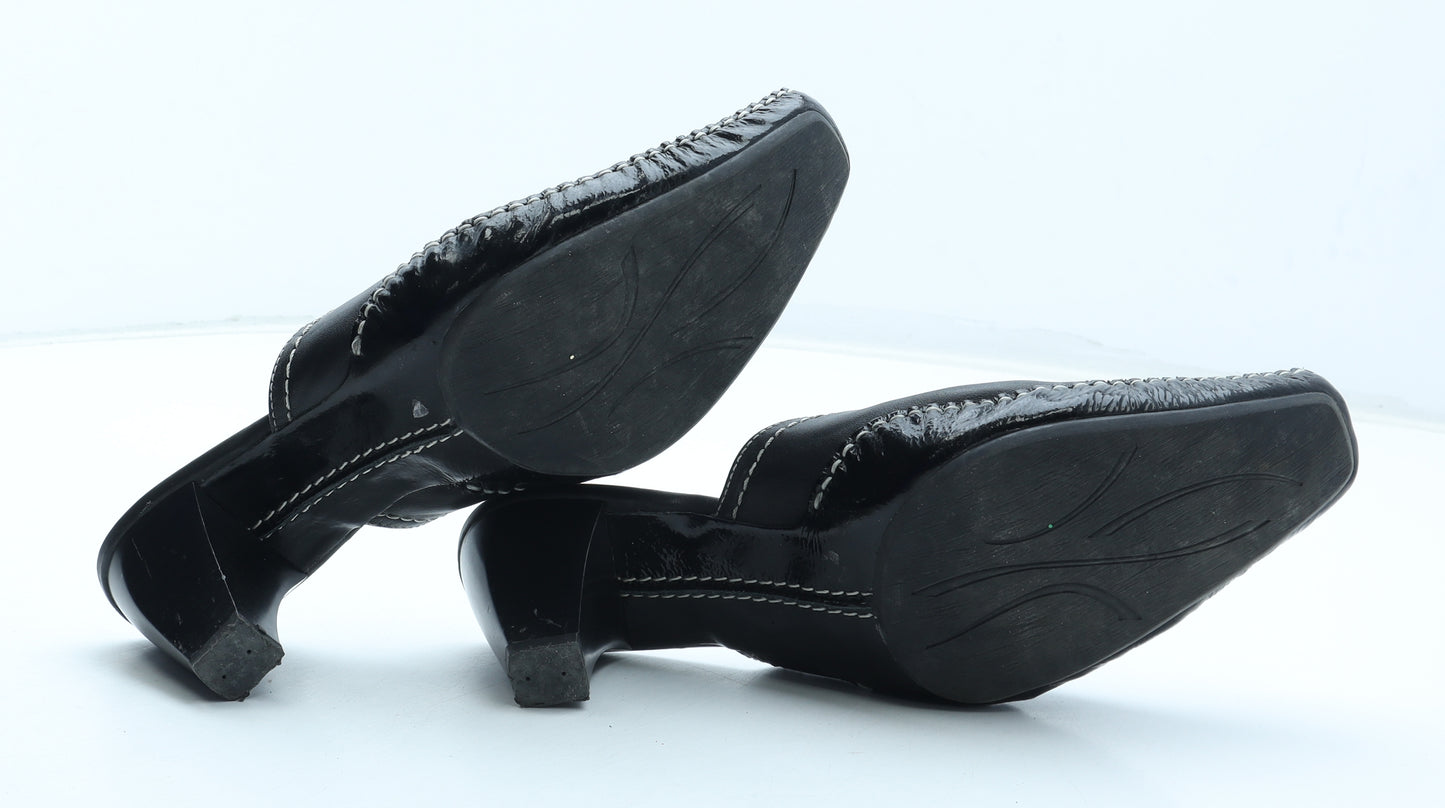 Pietro Bianchi Womens Black Leather Mule Heel UK