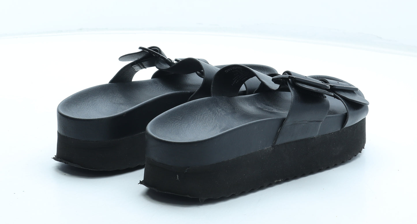 H&M Womens Black Rubber Slip On Sandal UK