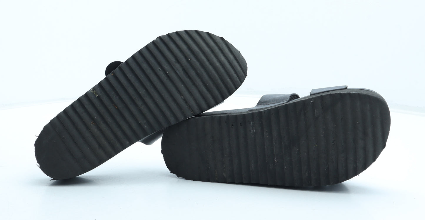 H&M Womens Black Rubber Slip On Sandal UK