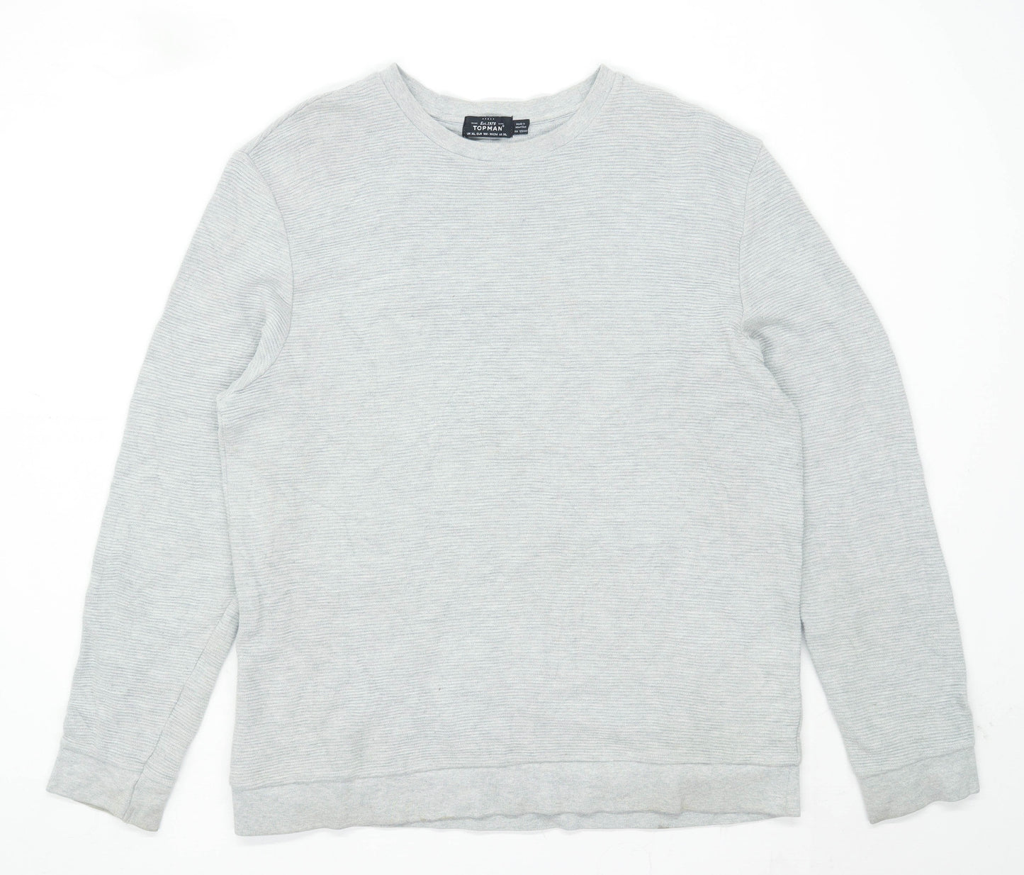 Topman Mens Size XL Cotton Blend Grey Sweatshirt