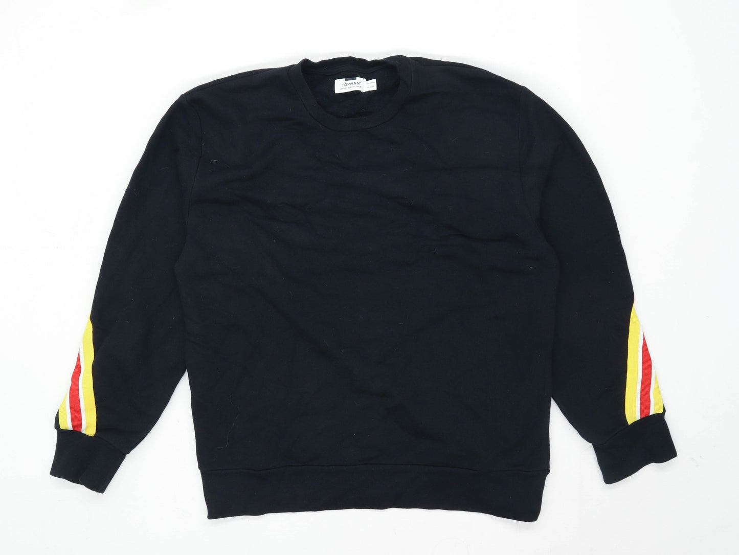 Topman Mens Size L Cotton Blend Black Sweatshirt