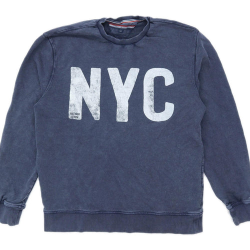 Tommy Hilfiger Mens Size XL Cotton Blend Blue Nyc Sweatshirt