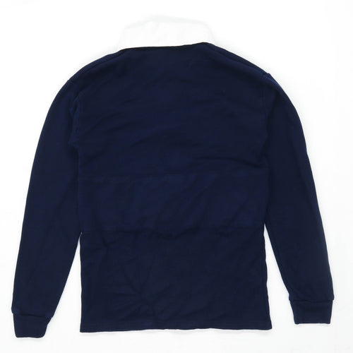 Zeco Mens Size S Cotton Blend Blue Rugby Shirt