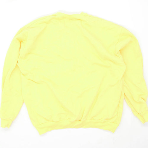 Topman Mens Size XL Cotton Yellow Sweatshirt