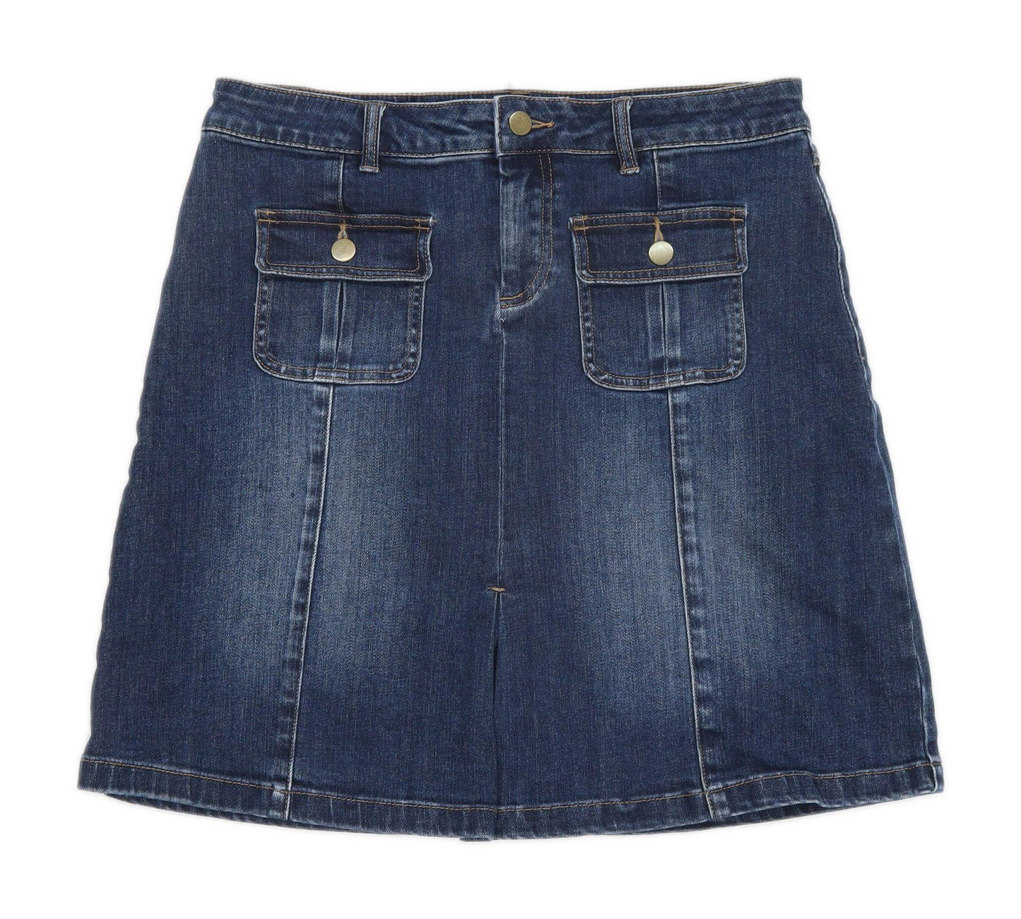 TU Womens Size 12 Denim Blue A-Line Skirt (Regular)