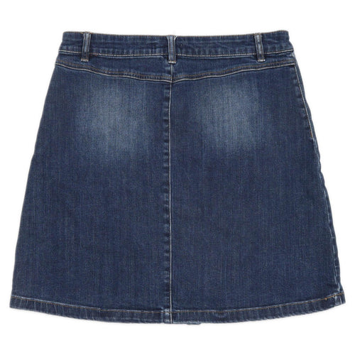 TU Womens Size 12 Denim Blue A-Line Skirt (Regular)