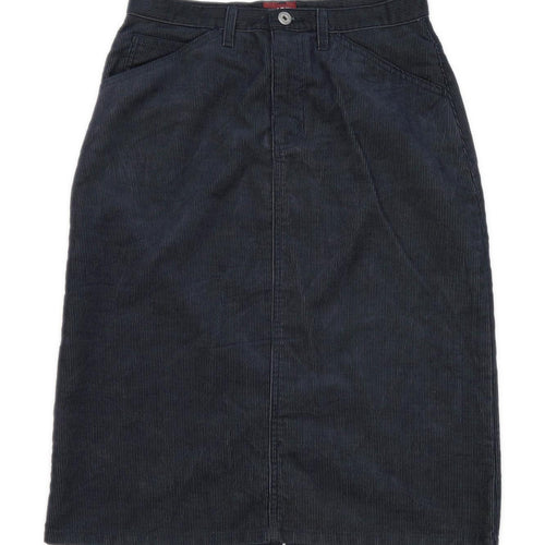 Trader Womens Size 12 Corduroy Blue Pencil Skirt (Regular)