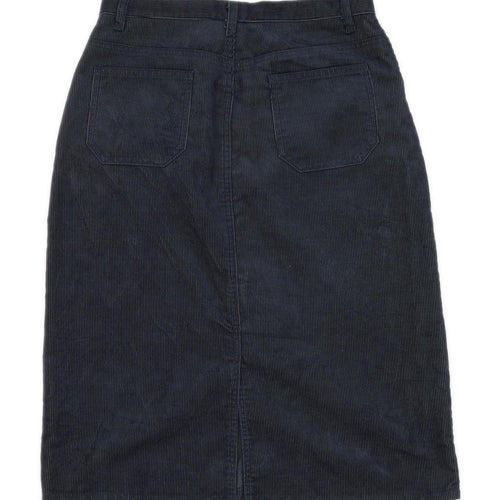 Trader Womens Size 12 Corduroy Blue Pencil Skirt (Regular)