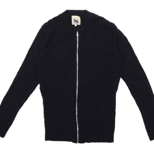 Refectory Mens Size S Cotton Blend Black Cardigan