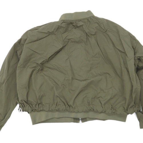 Zara Womens Size L Polyamide Green Bomber Jacket