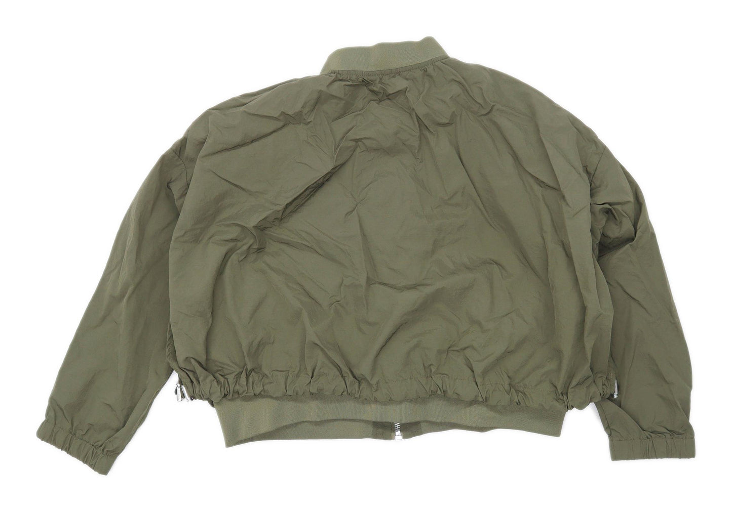 Zara Womens Size L Polyamide Green Bomber Jacket