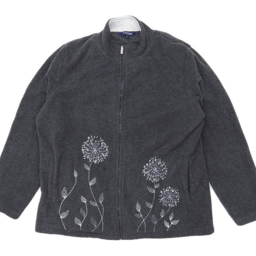 Tulchan Womens Size XL Fleece Floral Grey Jacket