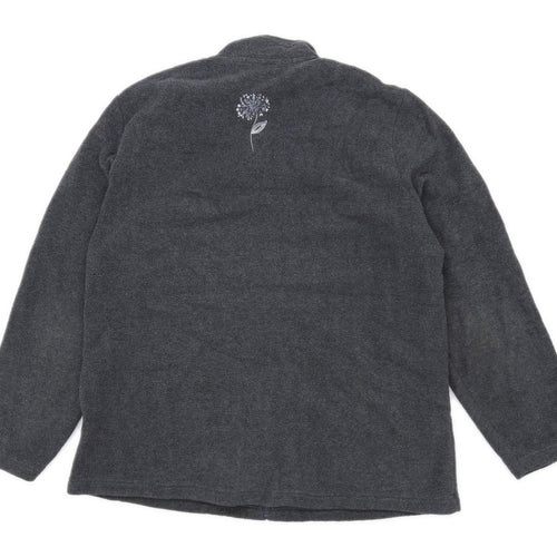Tulchan Womens Size XL Fleece Floral Grey Jacket