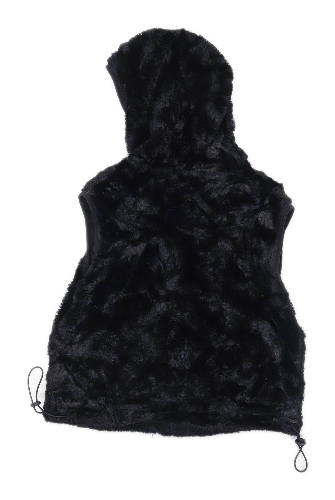 USA Pro Womens Size S Fleece Black Hooded Gilet