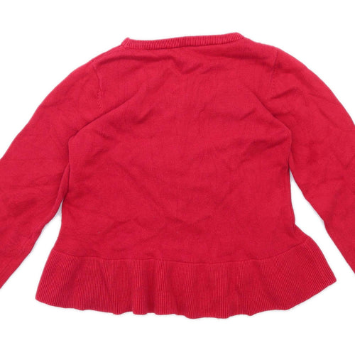 Nutmeg Girls Graphic Red Jumper Age 7-8 Years